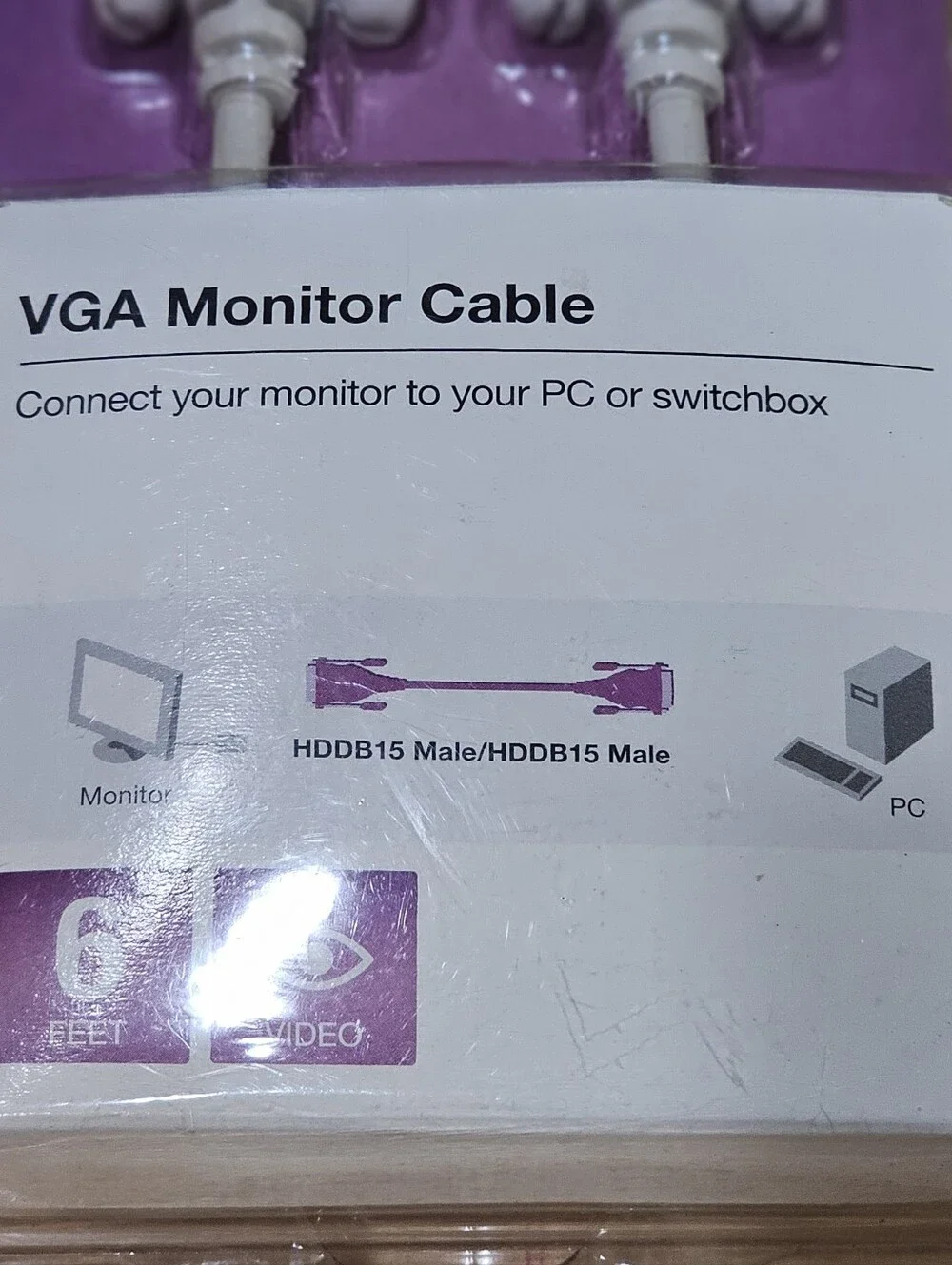 Belkin 6 Foot VGA Monitor Cable Male HDDBA5 To Male HDDB15 New Sealed Pkg
